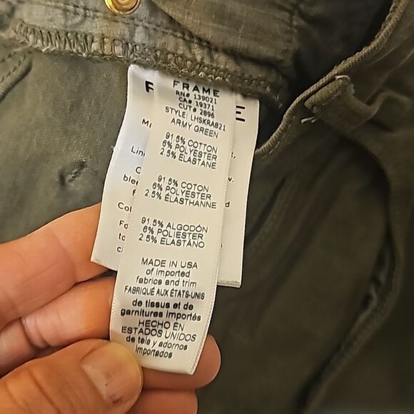 Frame Le High Skinny Jeans Women’s Size 29 Olive Green Stretch Denim Pockets - Picture 8 of 11